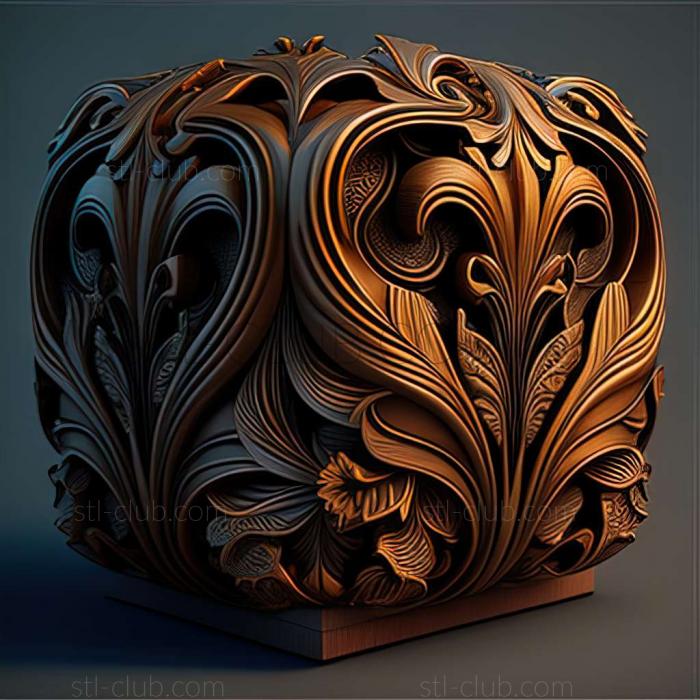 3D model uxury ting on carved (STL)